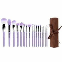 Kits & Tools Bdellium Tools Purple Bambu 17pc. Brush Set W/ Roll-up Pouch