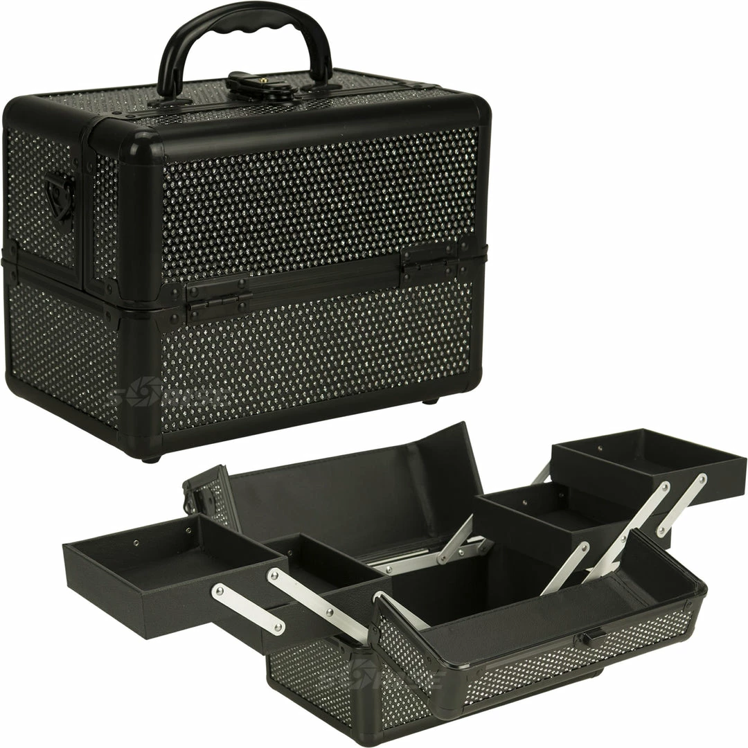 Kits & Tools Just Case 4-Tiers Expandable Trays Makeup Case - Black Krystal (C0211KLAB) 1 Kits & Tools Just Case 4-Tiers Expandable Trays Makeup Case - Black Krystal (C0211KLAB)