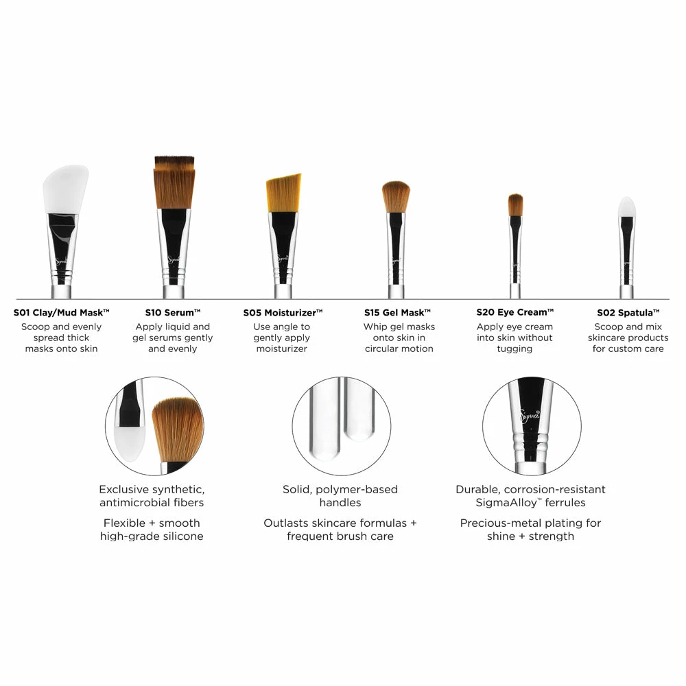 Sigma Skincare Brush Set Kits & Tools 3 Sigma Skincare Brush Set Kits & Tools